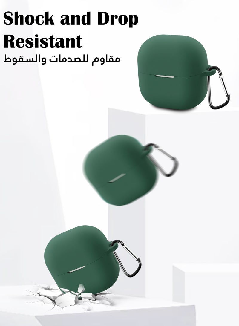 Huawei FreeClip 2 Silicone Case | Compatible with Huawei FreeClip 2 | Shockproof Full-Body Protective Case Cover for Huawei FreeClip 2 with Ring Keychain (Airpods Not Included) - Green - Image 2